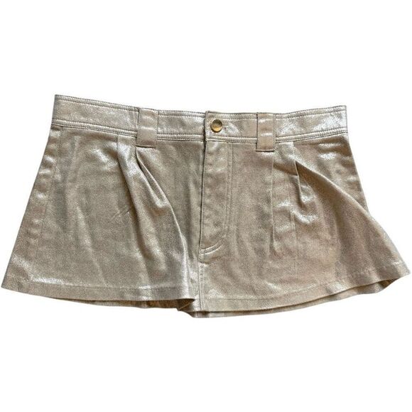 Womens ASOS Design Gold Metallic Chic City Trend Mini Skirt -  Sz 6 - Picture 1 of 1